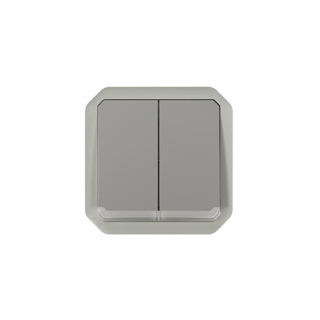 Double interrupteur lumineux Gris Plexo
