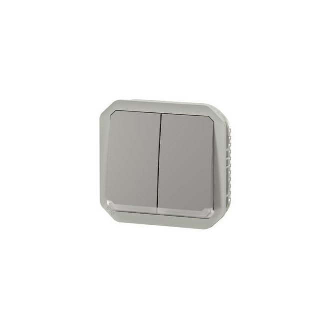 Double interrupteur lumineux Gris Plexo