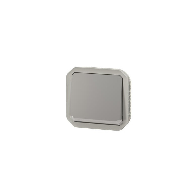Poussoir NO témoin Gris Plexo