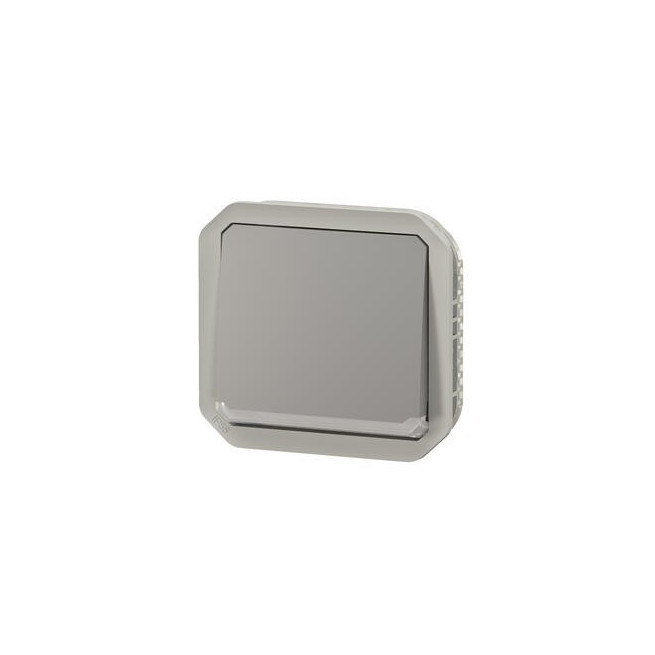 Poussoir NO témoin Gris Plexo