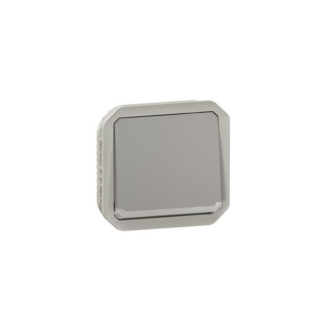 Poussoir NO témoin Gris Plexo