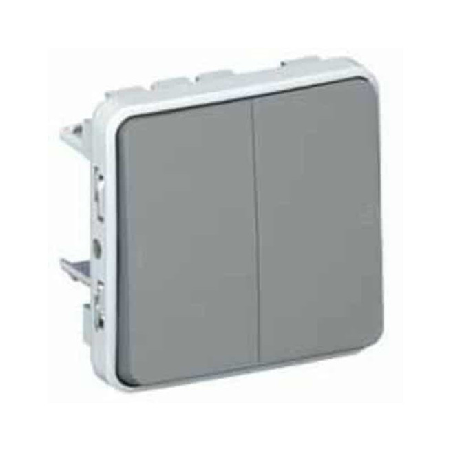 Double poussoir NO-NF Gris Plexo