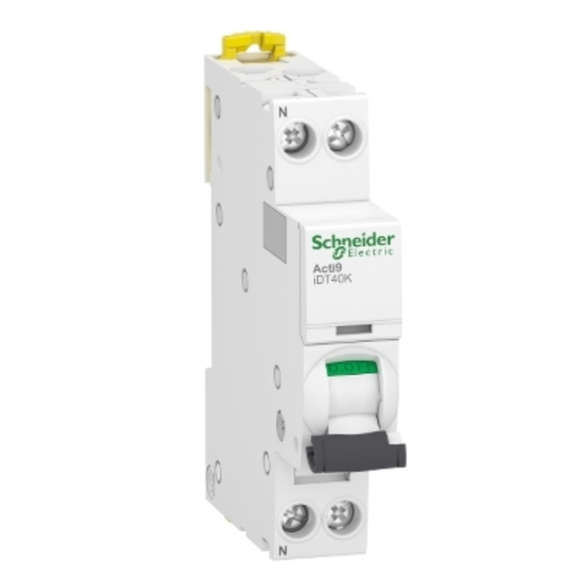 Disjoncteur modulaire - 1P + N - 2 A - Courbe C - 4500A / 4,5 kA - Acti9 iDT40K