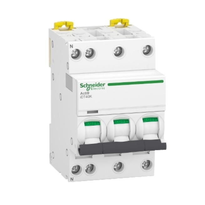 Disjoncteur modulaire - 3P + N - 20 A - Courbe C - 4500A / 4,5 kA - Acti9 iDT40K