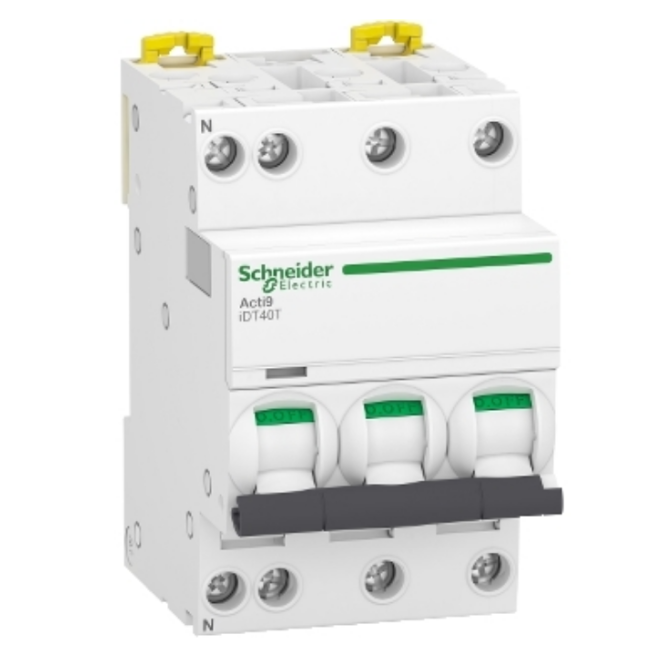 Disjoncteur modulaire - 3P + N - 25 A - Courbe C - 4500A / 6 kA - Acti9 iDT40T