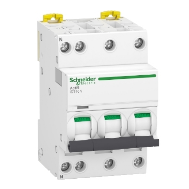 Disjoncteur modulaire - 3P + N - 16 A - Courbe D - 6000A / 10 kA - Acti9 iDT40N