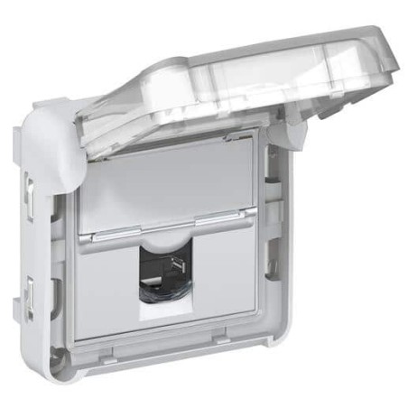 Prise RJ45 étanche catégorie5e FTP Plexo composable IP55 gris