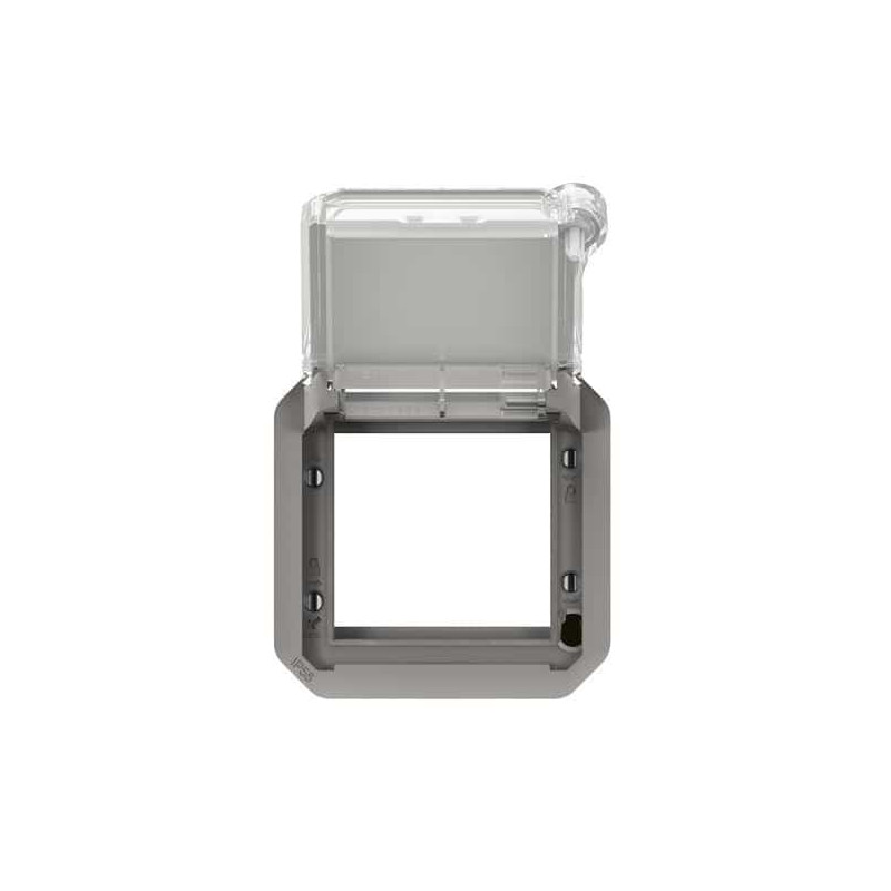 Adaptateur Mosaic volet transparent Gris Plexo