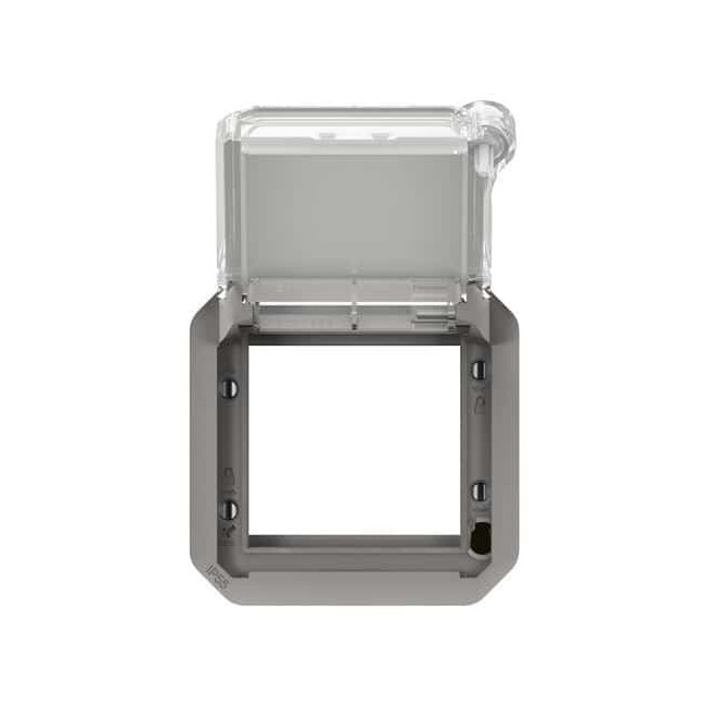 Adaptateur Mosaic volet transparent Gris Plexo