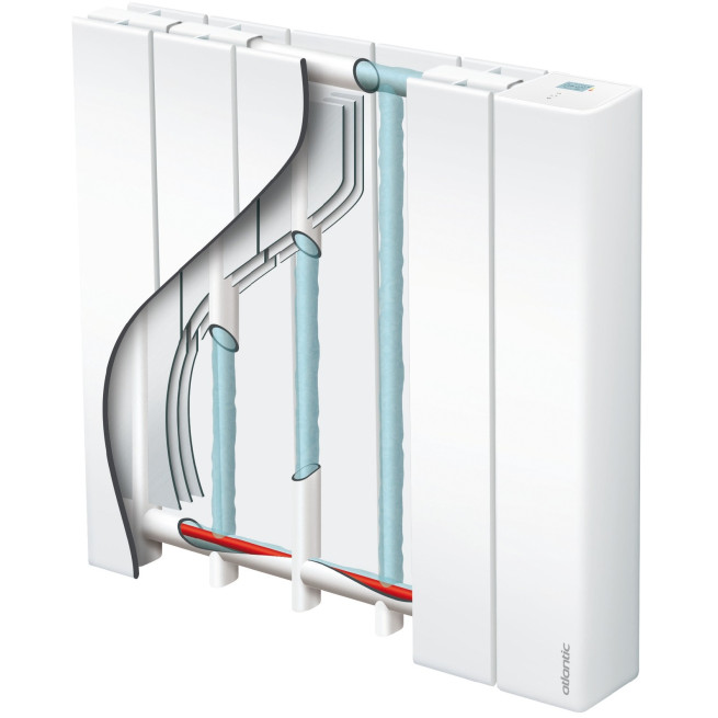 524915 - Atlantic - Radiateur électrique fluide caloporteur Radiateur chaleur douce Accessio digital 2 horizontal 1500W blanc