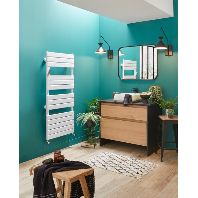 861949 - Atlantic - Sèche serviettes eau chaude Radiateur sèche serviettes Adélis eau chaude racc collecteurs 684W blc brillant