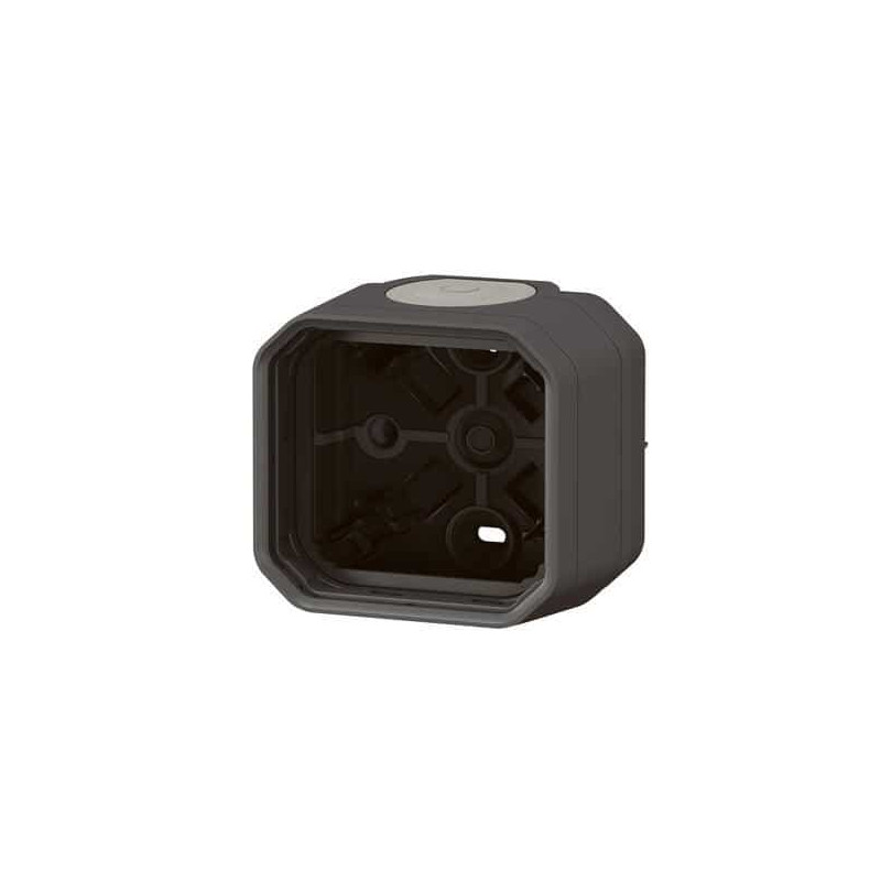 Boîtier saillie 1 poste Anthracite Plexo