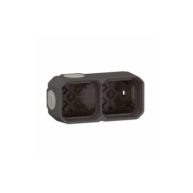 Boîtier saillie 2 postes Anthracite Plexo