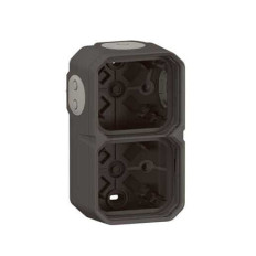 Boîtier saillie 2 postes Anthracite Plexo