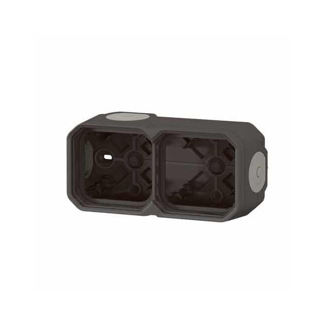 Boîtier saillie 2 postes Anthracite Plexo