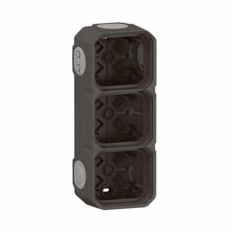 Boîtier saillie 3 postes Anthracite Plexo