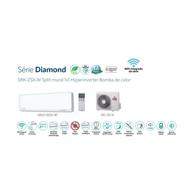 Bi-split DIAMOND SCM40ZS-W + 2 SRK20ZSX-WF Mitsubishi Heavy Industries