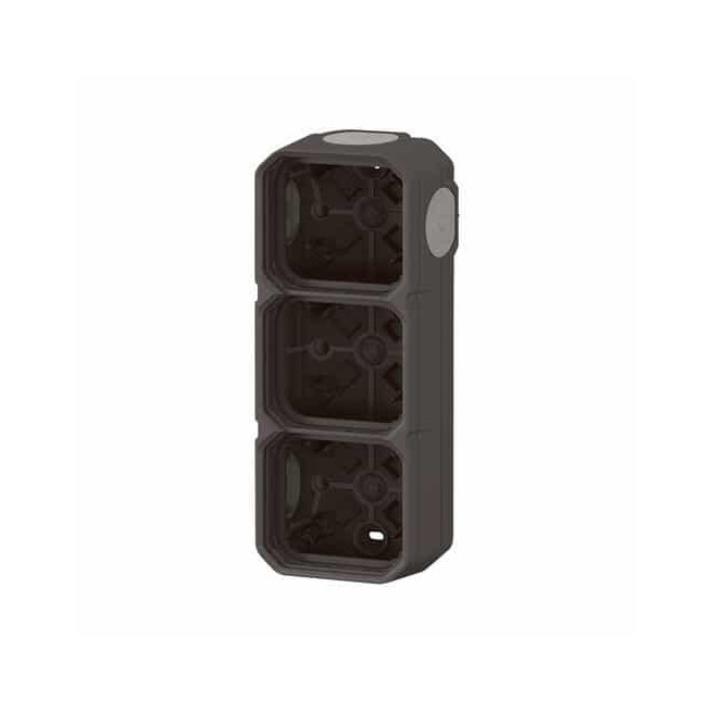 Boîtier saillie 3 postes Anthracite Plexo