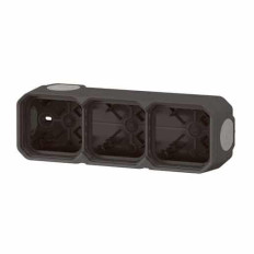 Boîtier saillie 3 postes Anthracite Plexo