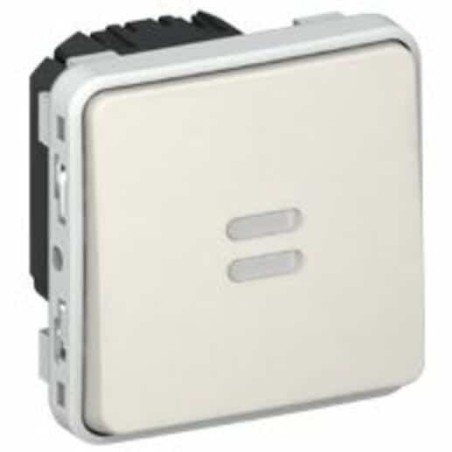 Interrupteur temporisé lumineux étanche Plexo composable IP55 230V 50Hz ou 60Hz - blanc