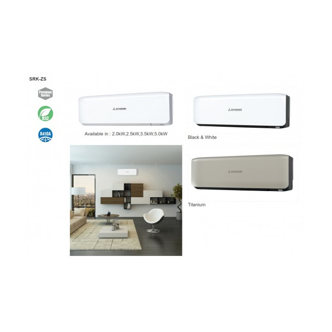 Tri-split PREMIUM SCM60ZS-W + 2 SRK15ZS-WFT + 1 SRK35ZS-WFT Mitsubishi Heavy Industries