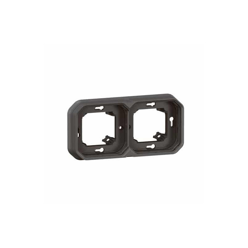 Support plaque 2 postes Anthracite Plexo