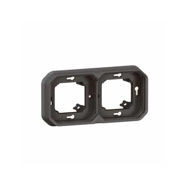Support plaque 2 postes Anthracite Plexo