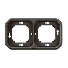 Support plaque 2 postes Anthracite Plexo
