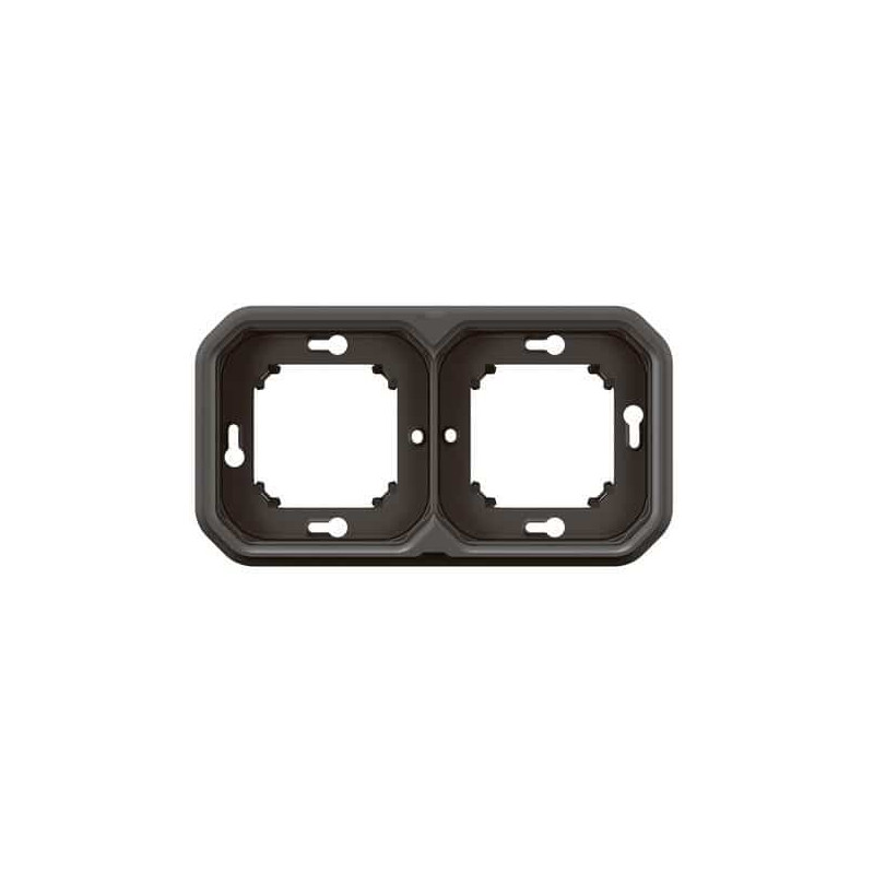 Support plaque 2 postes Anthracite Plexo