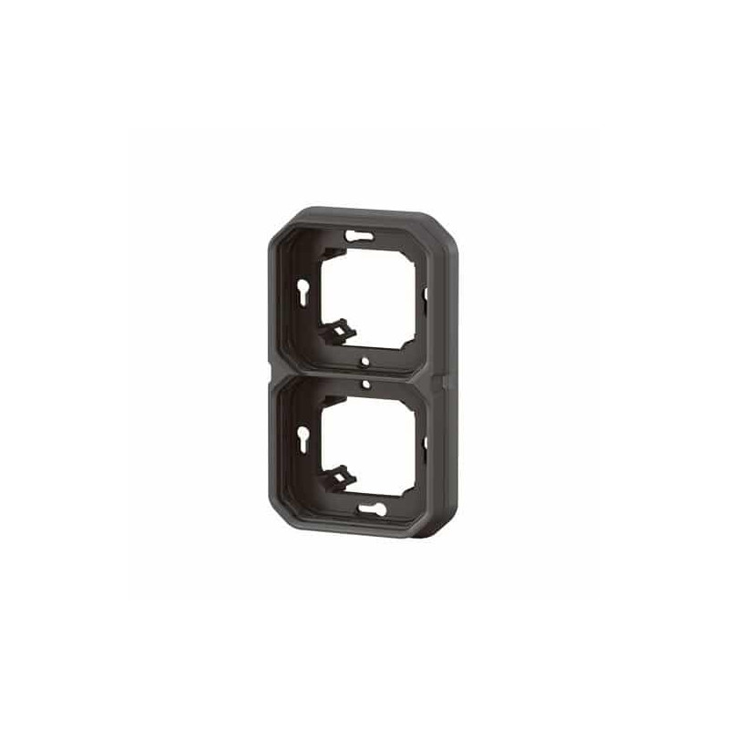 Support plaque 2 postes Anthracite Plexo