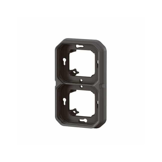 Support plaque 2 postes Anthracite Plexo