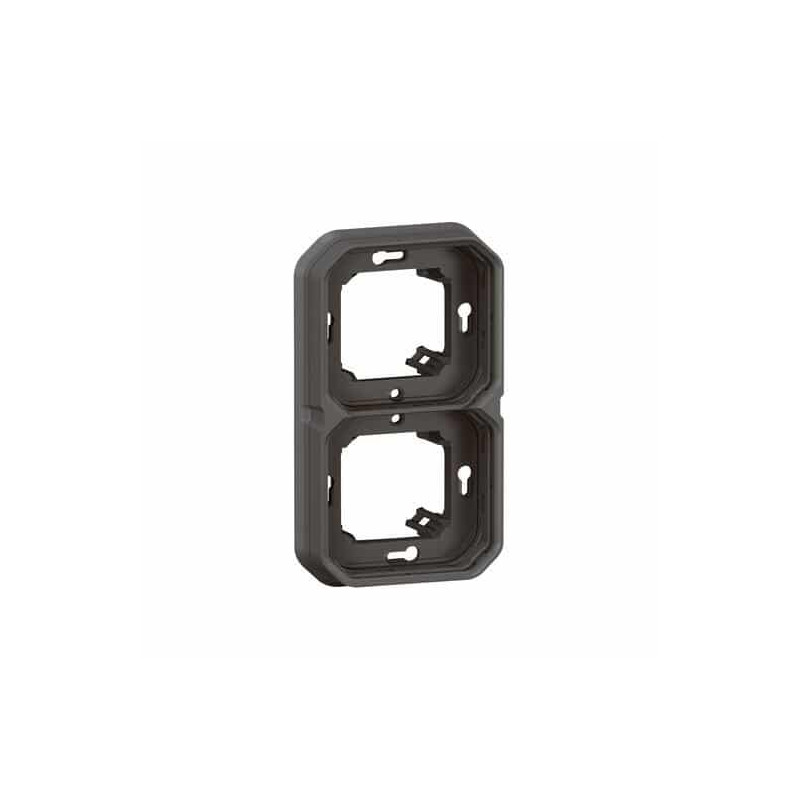 Support plaque 2 postes Anthracite Plexo