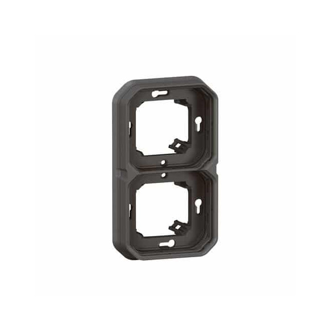 Support plaque 2 postes Anthracite Plexo