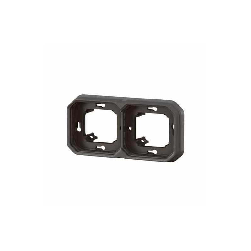 Support plaque 2 postes Anthracite Plexo