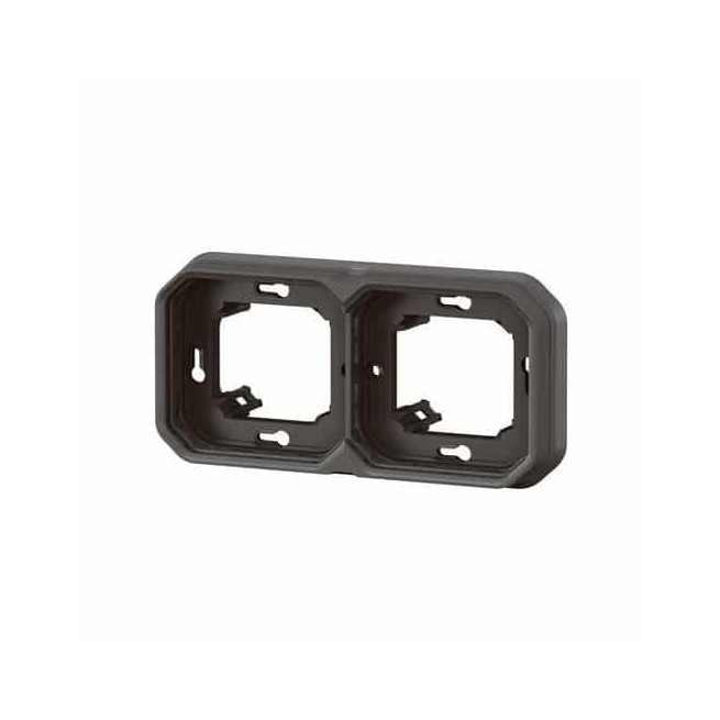 Support plaque 2 postes Anthracite Plexo