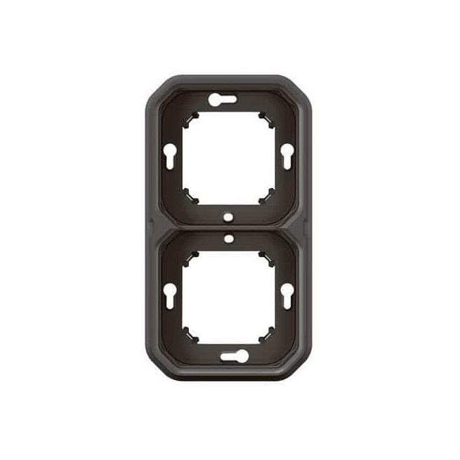 Support plaque 2 postes Anthracite Plexo