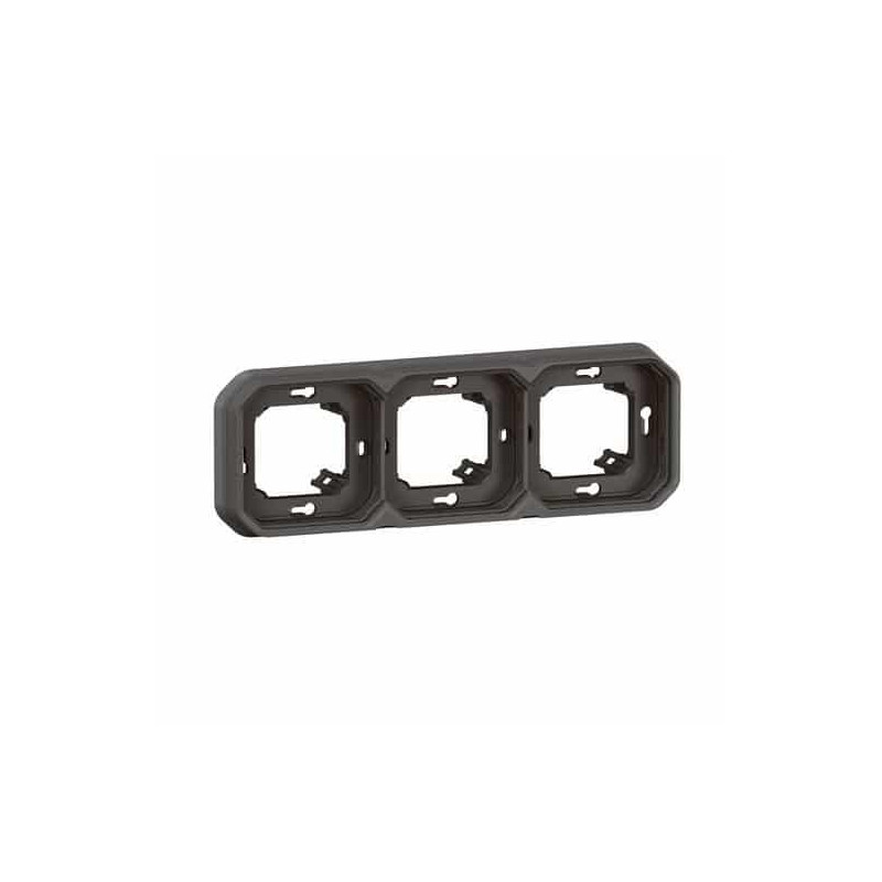 Support plaque 3 postes Anthracite Plexo