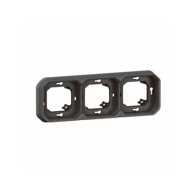 Support plaque 3 postes Anthracite Plexo