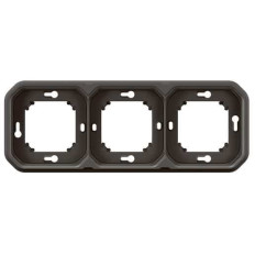 Support plaque 3 postes Anthracite Plexo