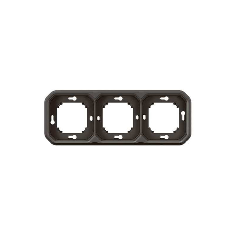 Support plaque 3 postes Anthracite Plexo