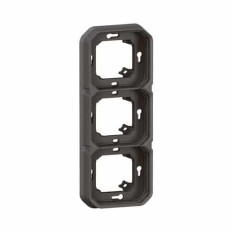 Support plaque 3 postes Anthracite Plexo