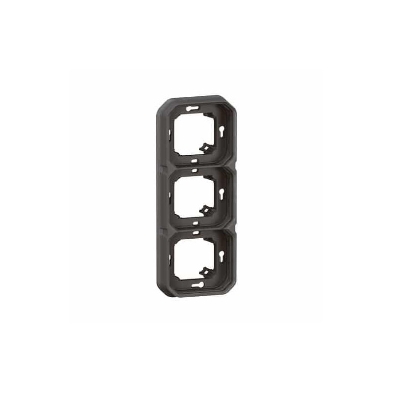 Support plaque 3 postes Anthracite Plexo