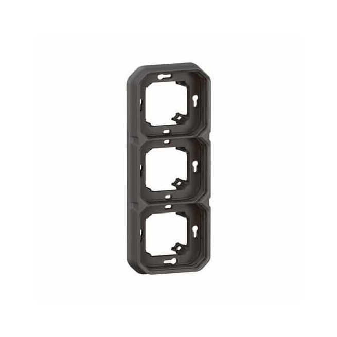 Support plaque 3 postes Anthracite Plexo