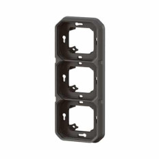 Support plaque 3 postes Anthracite Plexo
