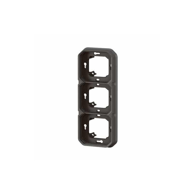 Support plaque 3 postes Anthracite Plexo