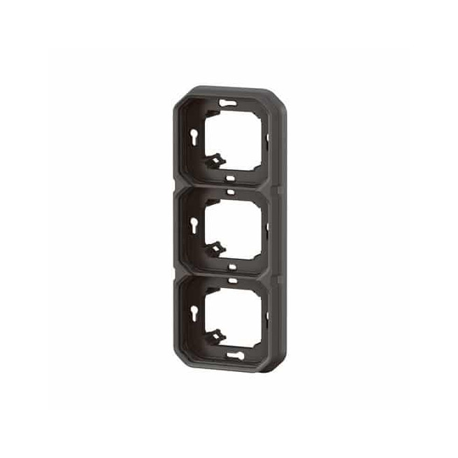 Support plaque 3 postes Anthracite Plexo