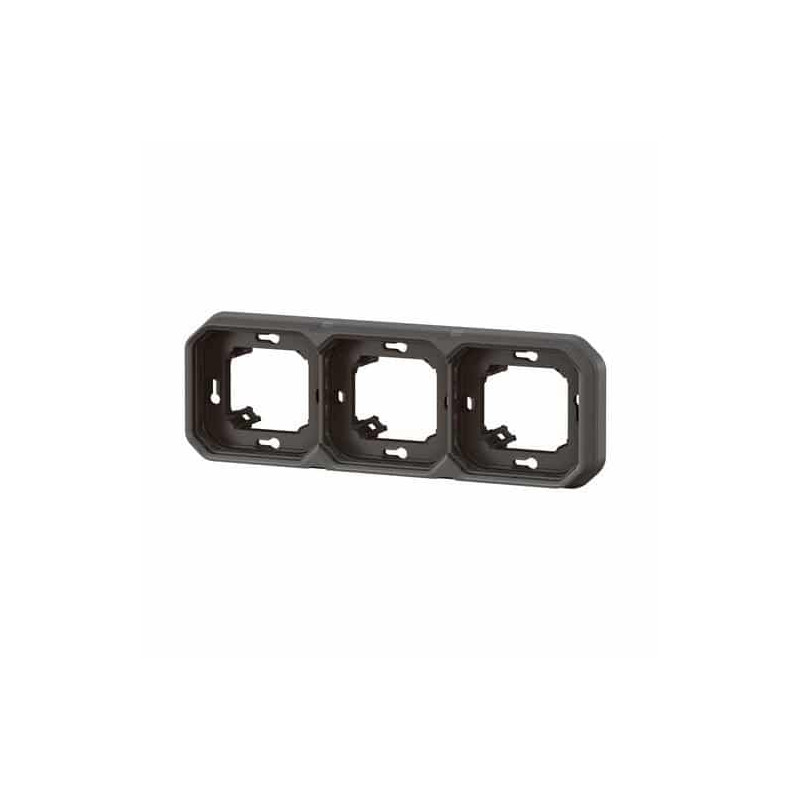 Support plaque 3 postes Anthracite Plexo