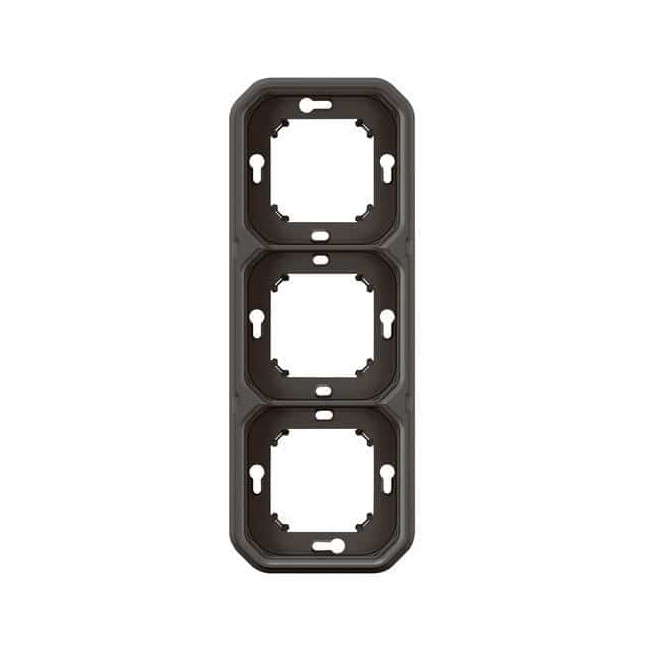 Support plaque 3 postes Anthracite Plexo