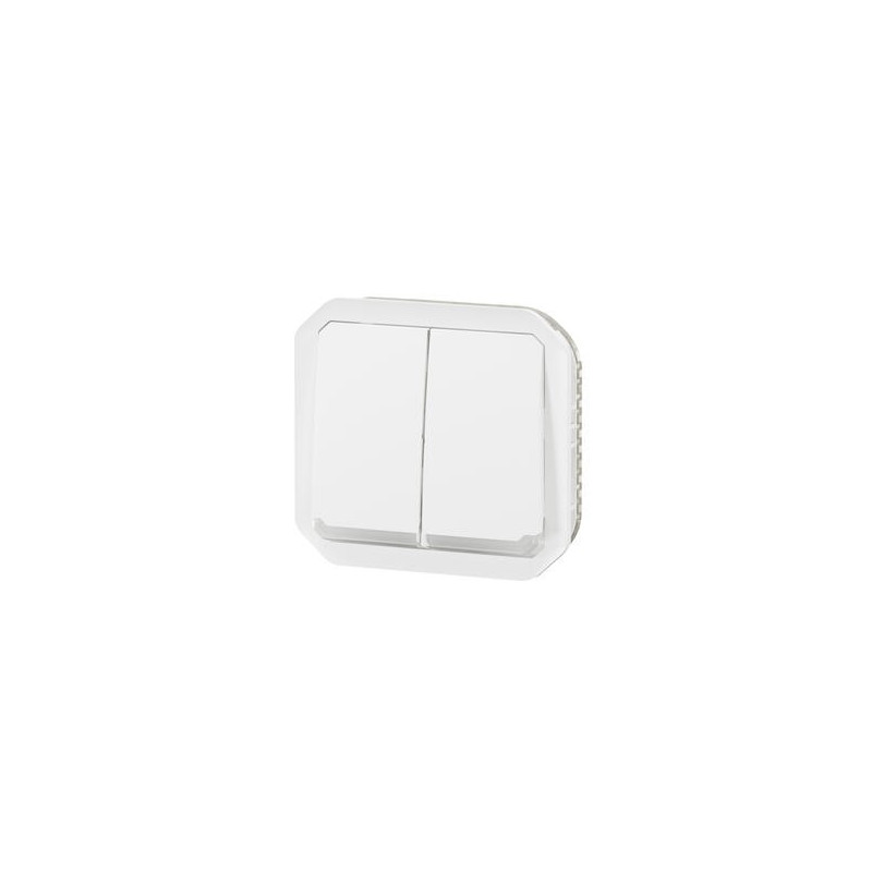 Double interrupteur lumineux Blanc Plexo