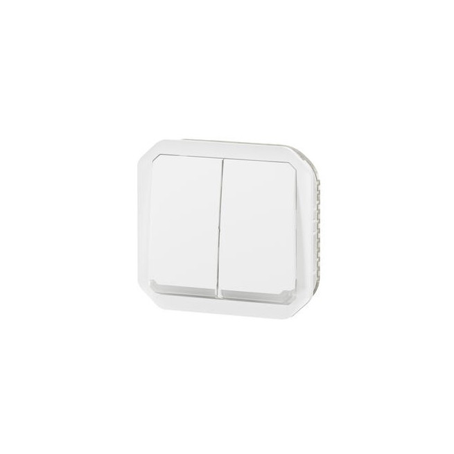 Double interrupteur lumineux Blanc Plexo